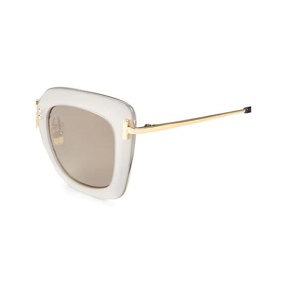 BOUCHERON SILVER GOLD BC0015S 006 CAT EYE 47MM SQUARE SUNGLASSES $ 800 FRANCE main image 8